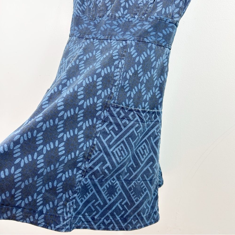 Anthropologie Plenty by Tracy Reese Blue Diamond Denim Dress Size 2 Preppy Boho - Picture 15 of 15